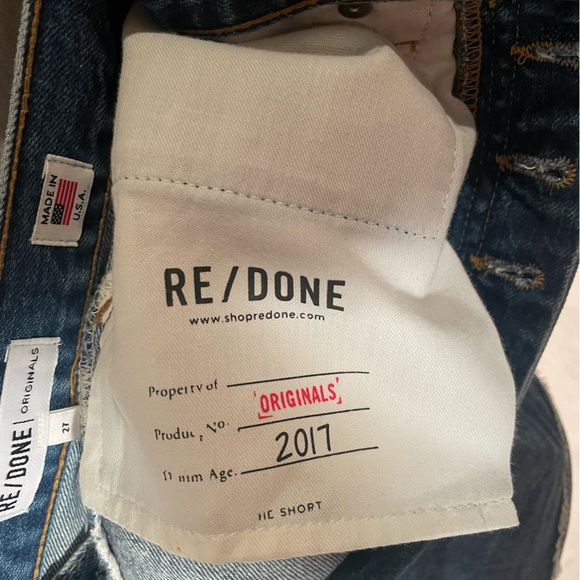Re/Done jean shorts size 27 cutoff button fly cotton summer boho - Picture 2 of 14